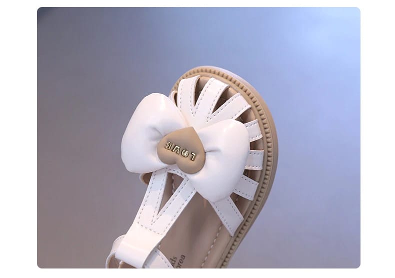 Children School Black Beige Cut-outs Sandals